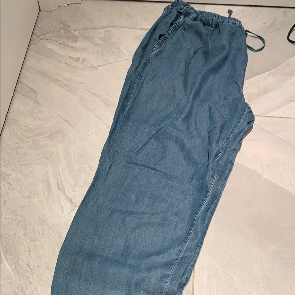J crew chambray denim joggers